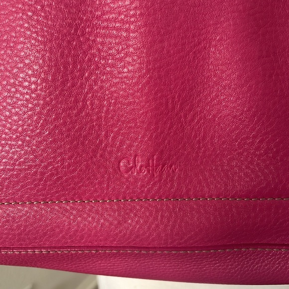 Cole Haan Pink Leather Purse with Braided Leather handles - Picture 6 of 10